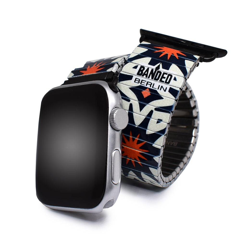 The Individualist - The Saul Bass - Banded for Apple Watch - Classic Finish   The Individualist is  new collection for Spring Summer 2022.  Big, bold & unafraid to make a statement. Take a walk with us as we explore and break down the psychology of shapes in a modern world with these vintage graphic design inspired patterns