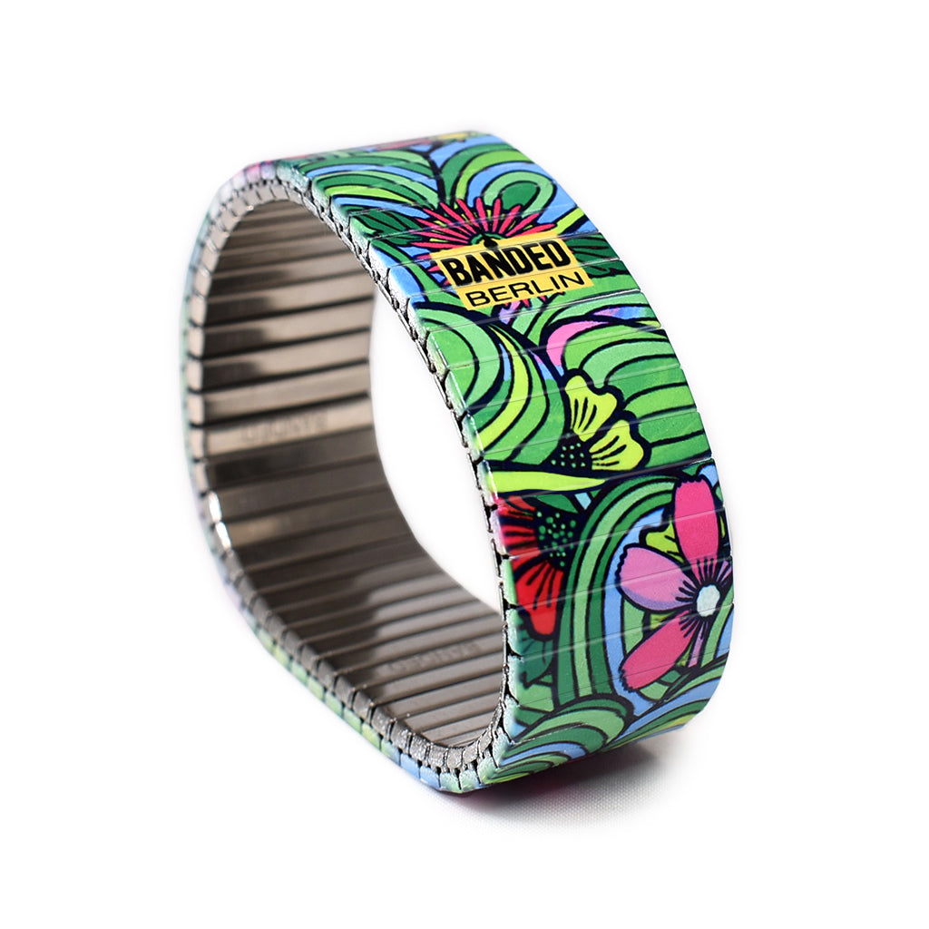 Squiggle-Flower- Pop- Jungle 23mm by Banded-Berlin Bracelets- Made in Germany