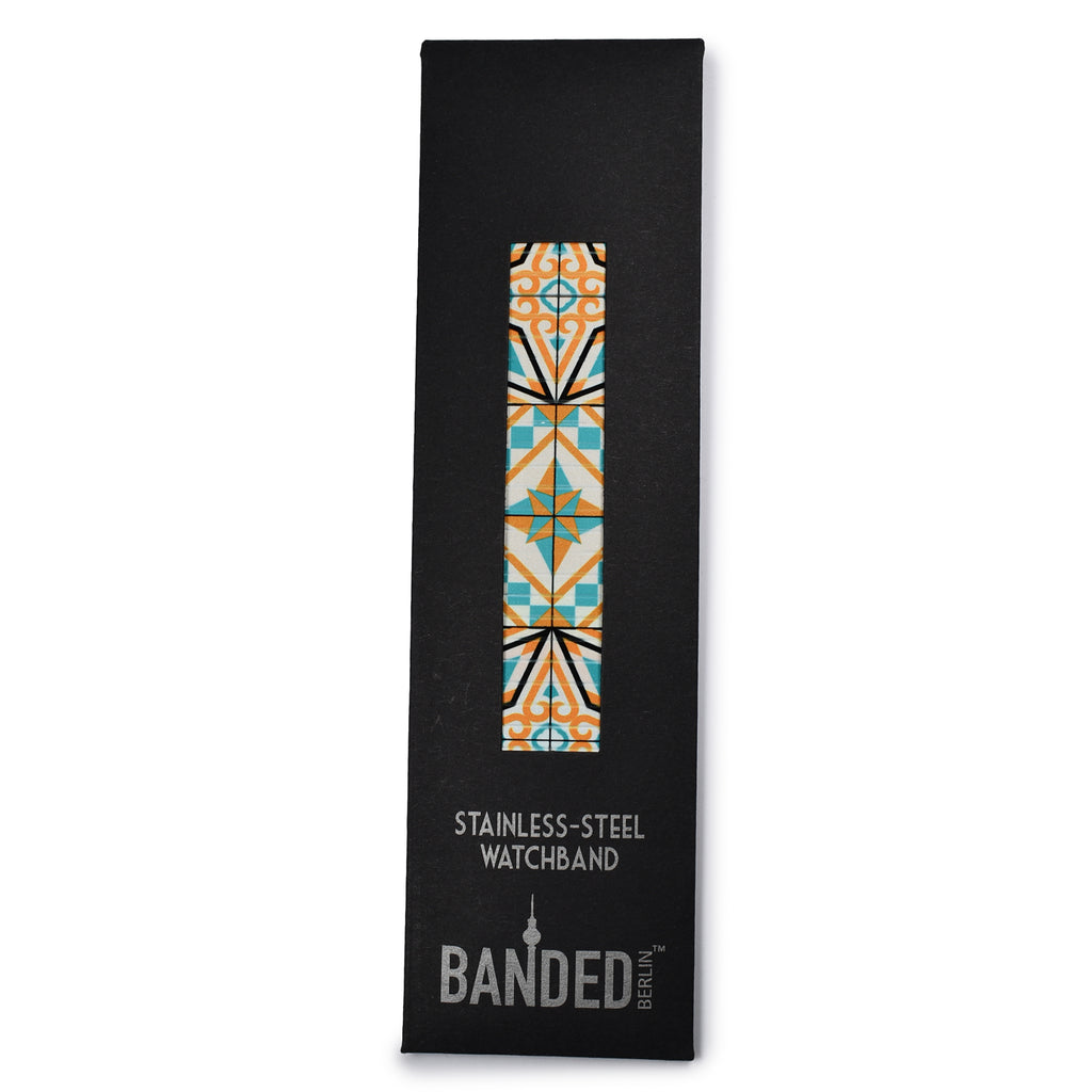 Packaging  - AZULEJO - Cala de Portixol - Banded™ Smart Watch Classic Finish © 2024 Banded Bracelets