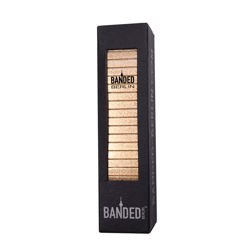 Golden Peach Simplicities - 23mm Metallic Finish   Pure and simple solid metallic golden colored gorgeousness. Boxed