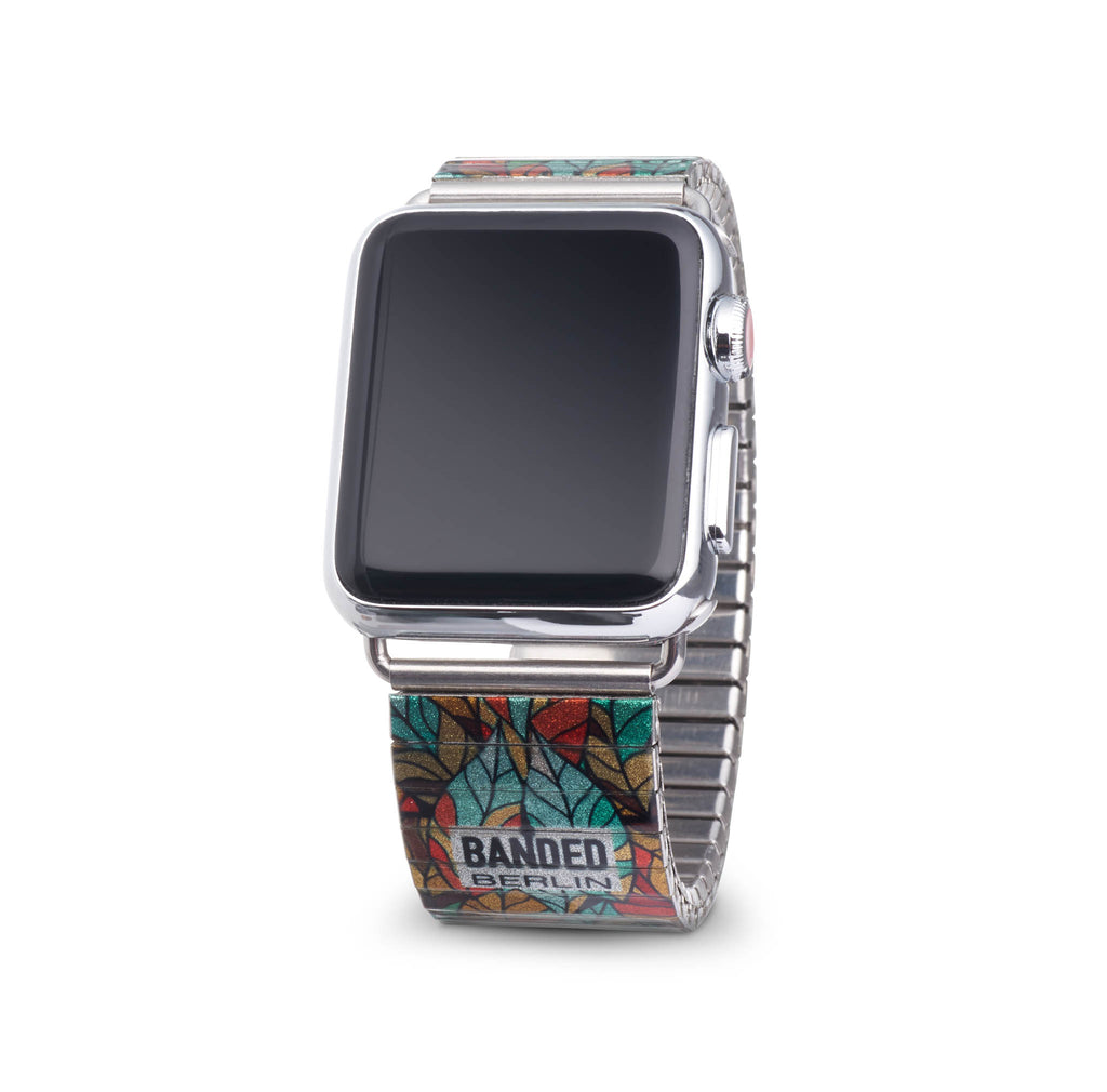 Autumn Hues Stained Glass Leaf - Banded for Apple watch  by Banded Bracelets