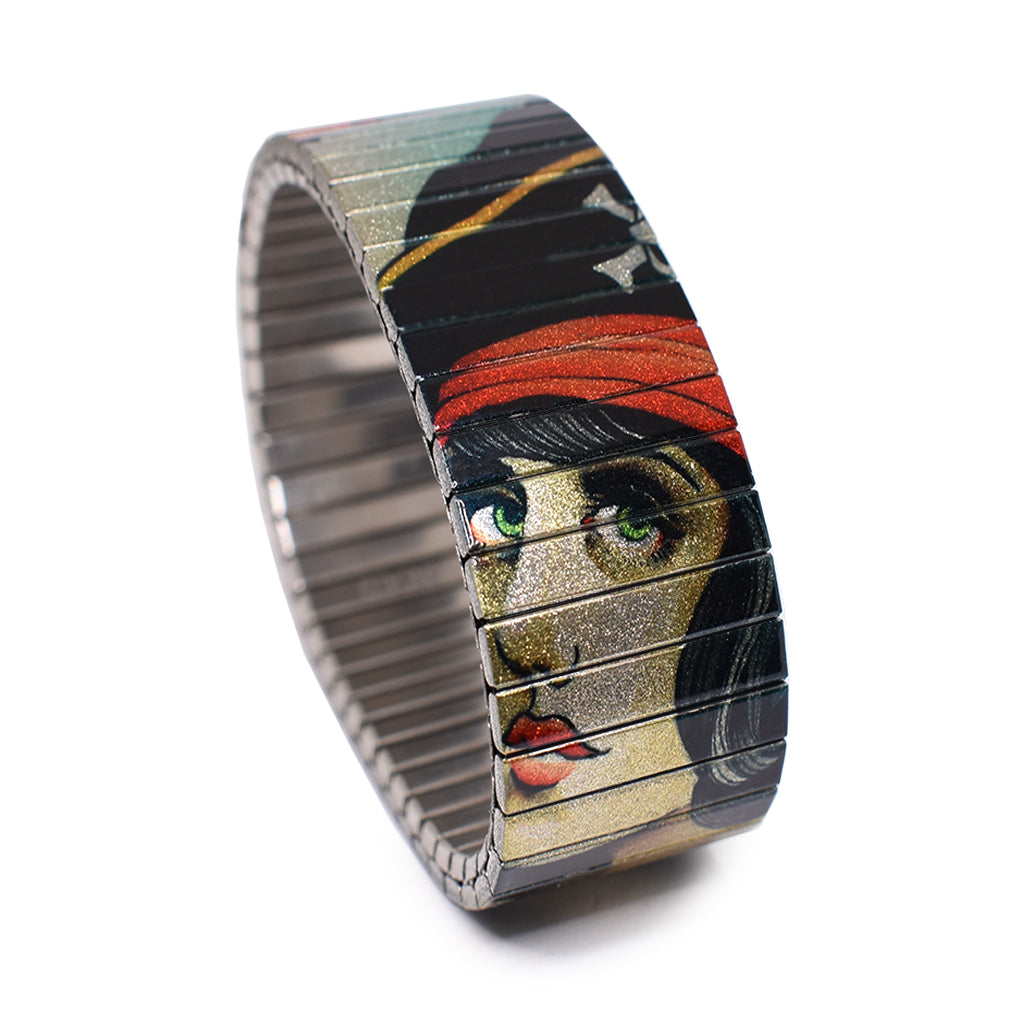 Shipwreck by Brian Kelly 23mm Metallic A pirate themed flash tattoo design by Berliner based Tattoo artist Brian Kelly -Elements of vintage tattoo design. Stainless steel - nickel free- Handmade in Berlin and limited edition.