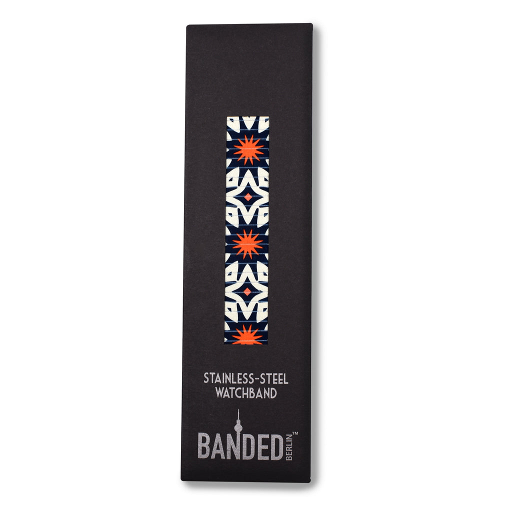 The Individualist - The Saul Bass - Banded for Apple Watch - Classic Finish   The Individualist is  new collection for Spring Summer 2022.  Big, bold & unafraid to make a statement. Take a walk with us as we explore and break down the psychology of shapes in a modern world with these vintage graphic design inspired patterns