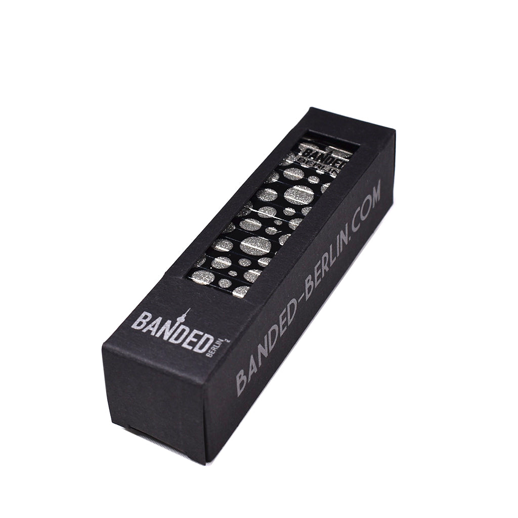 More Bubbles, Honey - A metallic King Size version for 2020 An OG, “More Bubbles, Honey” is one of our earliest patterns and a sentimental favorite. Illuminated moon bubbles floating in outer space. A playful style for those of us who feel like squares and need the night lighted.