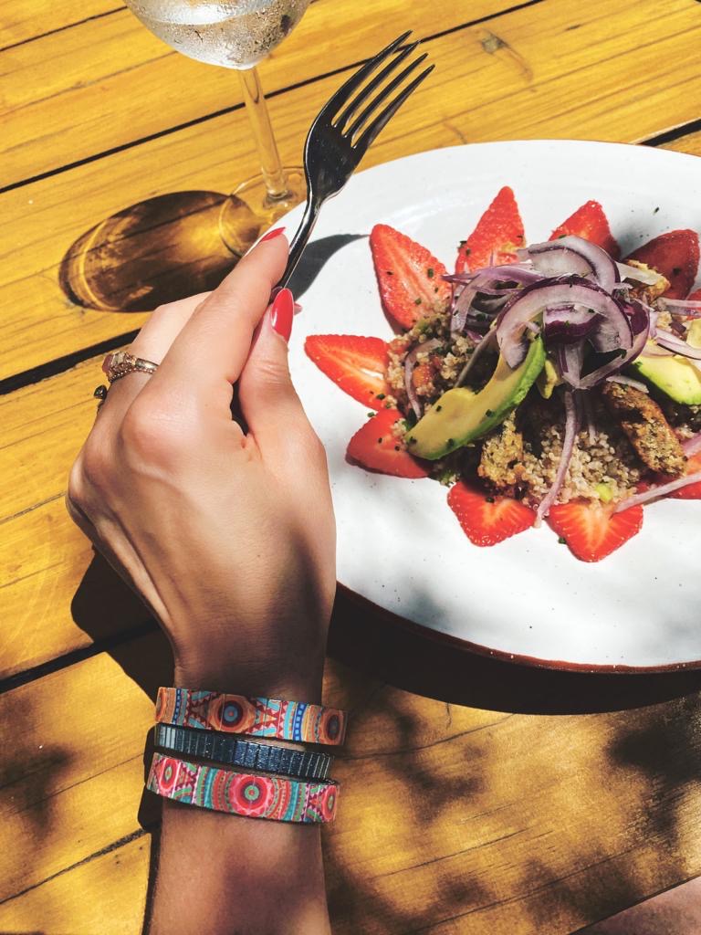 Breakfast with Banded Bracelets Caribbean tiles