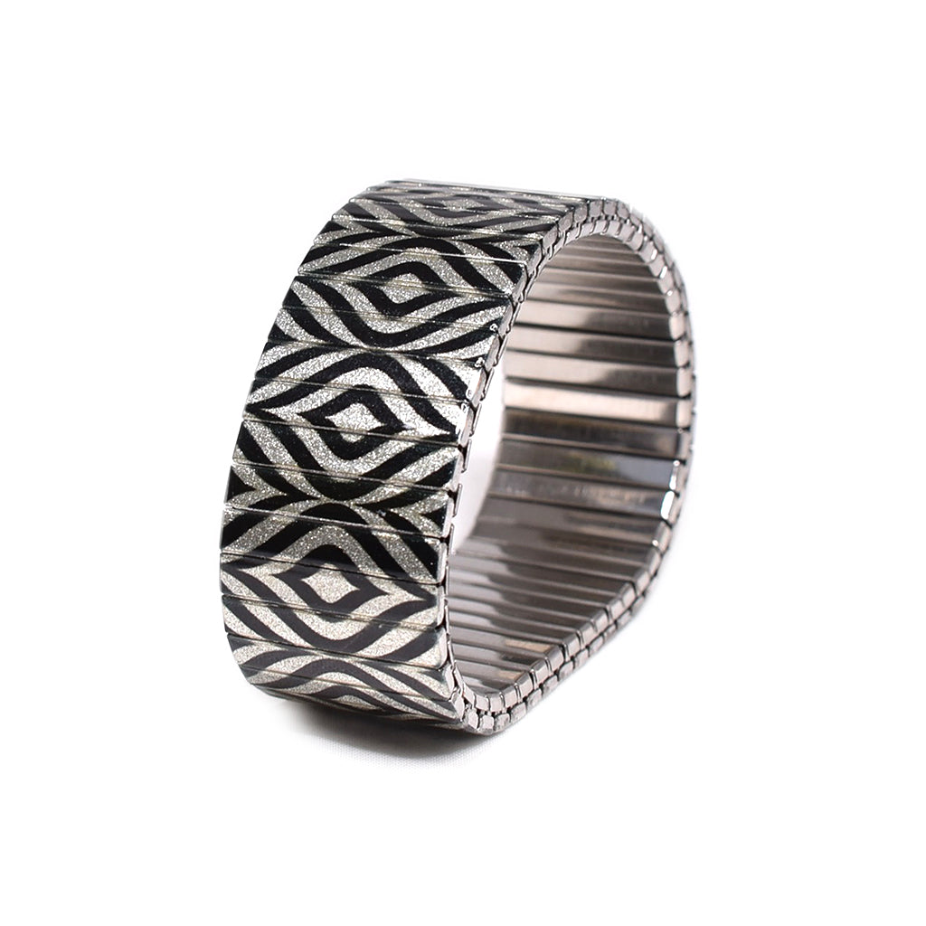 Gestalt Noir Metallic 23mm by Banded berlin bracelets - hand made in Berlin, Germany 