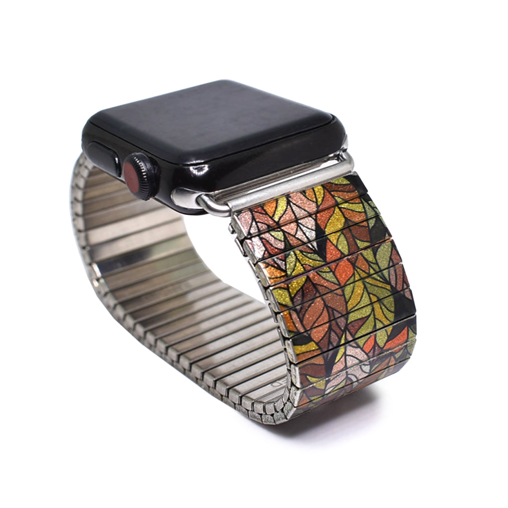 Golden Stained Glass Leaf - Apple watch band © 2020, banded berlin