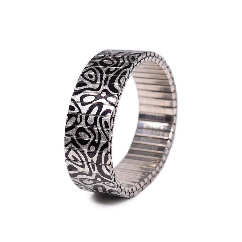 Oil Noir in Metallic. Sheer gorgeousness in an 18mm width. This stainless steel beauty has been a stalwart in our collection for a fortnight or two.. now available in metallic. by Banded Berlin Bracelets 2020