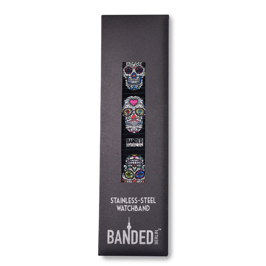 Shuggie Baby - Banded for Smart Watch -  Metallic Finish  Eine Hommage an den "Dia de los Muertos" - einen der wichtigsten Feiertage Mexicos und ein Fest, das an die Toten und ihr Vermächtnis erinnert.  