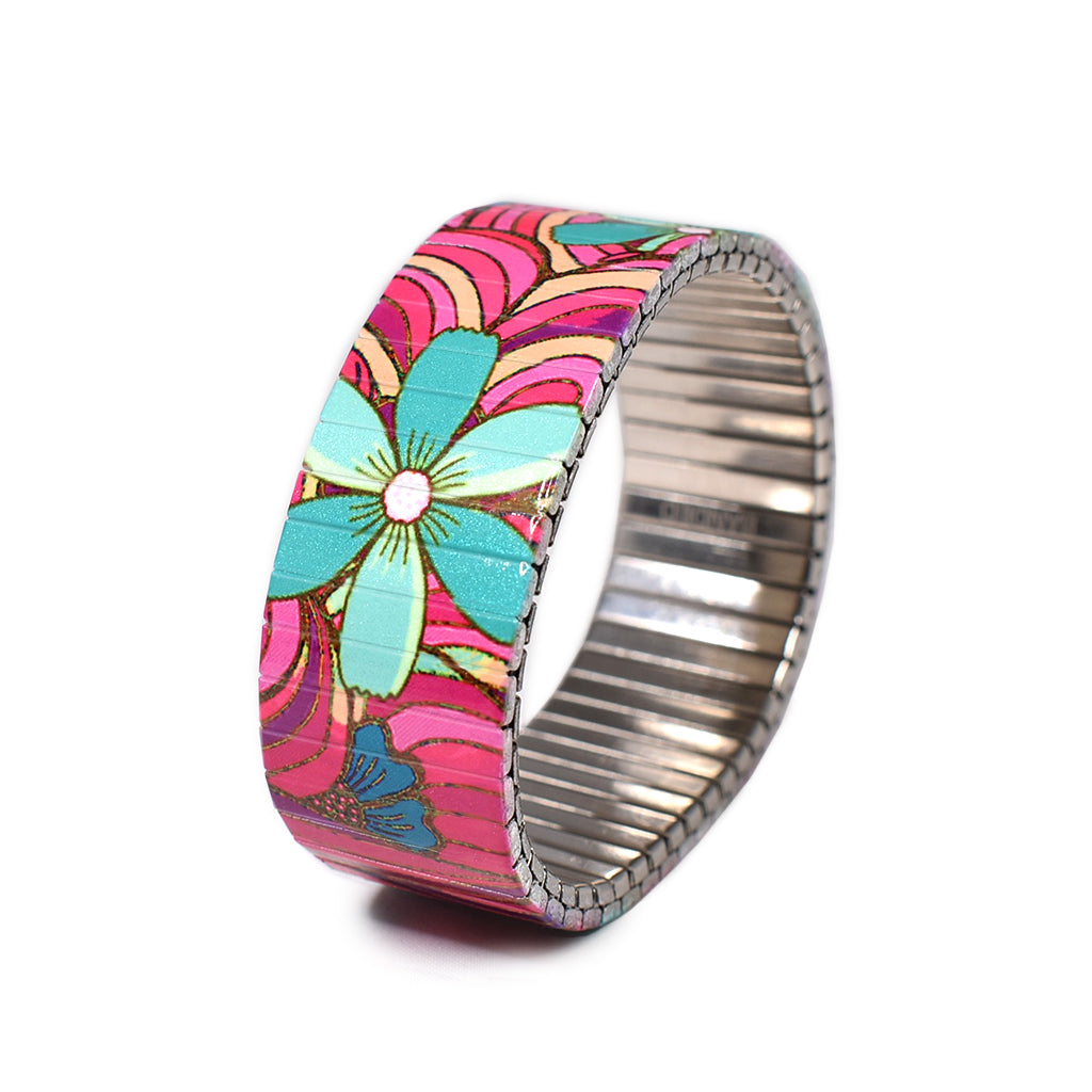 Squiggle-Flower- Pop- Tropicali 23mm by Banded-Berlin bracelets made in Berlin Germany 