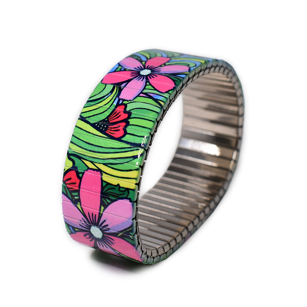 Squiggle-Flower- Pop- Jungle 23mm by Banded-Berlin Bracelets- Made in Germany